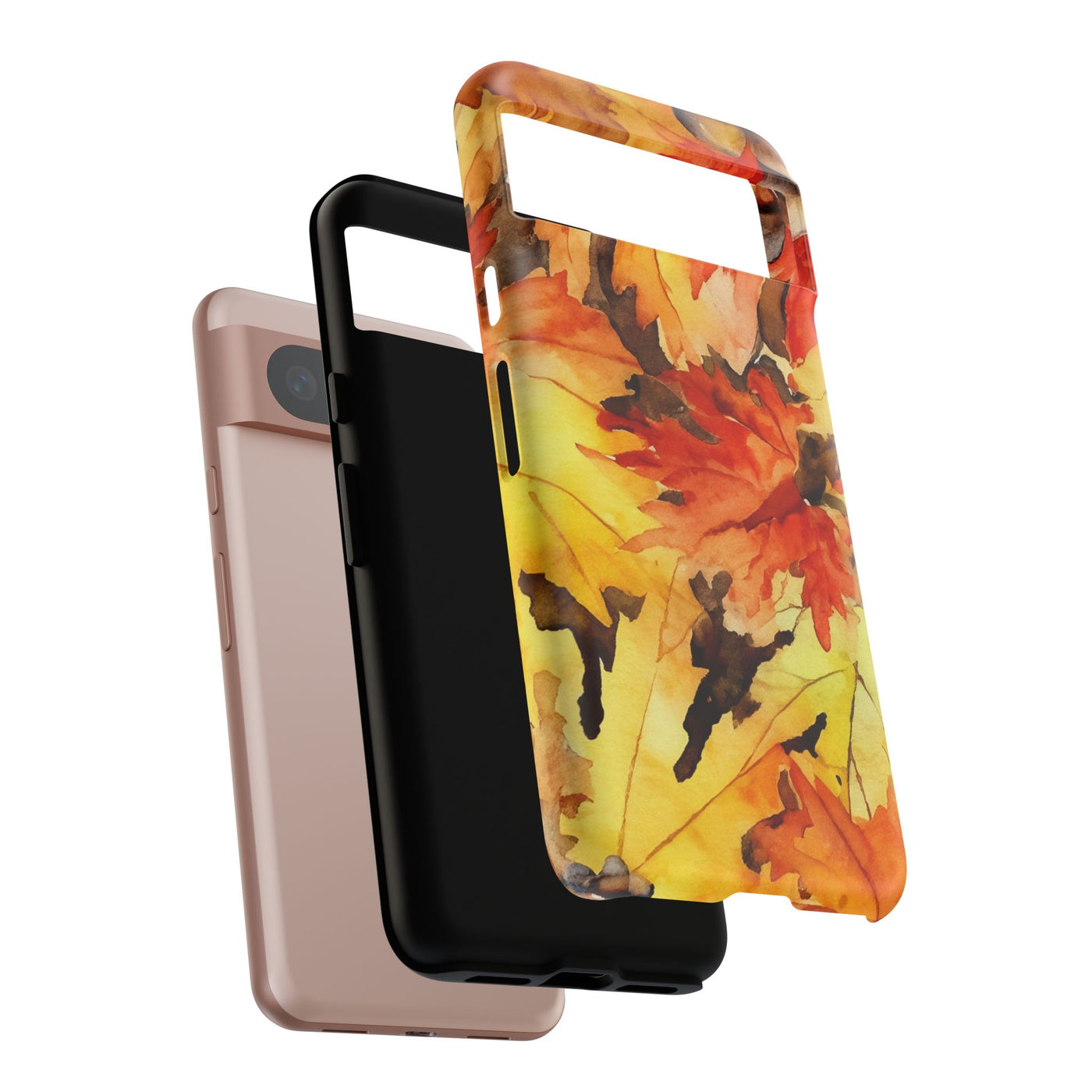 Impact Resistant, Fall Leaves, Cute Phone Cases for Samsung S24, S23, S22, S21, IPhone 15 pro Iphone 14 pro Iphone 13 IPhone 12 Iphone 11