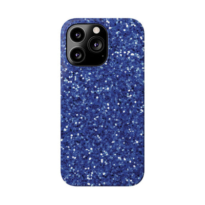 Slim Blue Muted Faux Play on Glitter Effect Cute Phone Cases for Iphone 16 Pro Max | iPhone 15 Case | iPhone 15 Pro Max Case, Iphone 14, Iphone 14 Pro Max, Iphone 13 12 11 8 7