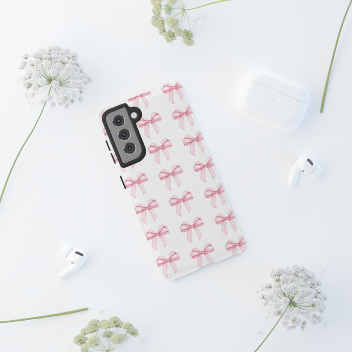 Pink Bows Cute Phone Case, for IPhone 16 Pro Max | Iphone 15, Iphone 14, IPhone 13 Case, 11 8 7, Samsung Galaxy S24, S23, S22, S21, 2 Layer Protection - Studio40ParkLane