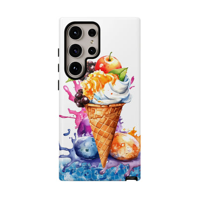 Impact Resistant, Summer Ice Cream Cone, Cute Phone Cases for Samsung S24, S23, S22, S21, IPhone 15 pro Iphone 14 pro Iphone 13 IPhone 12 Iphone 11