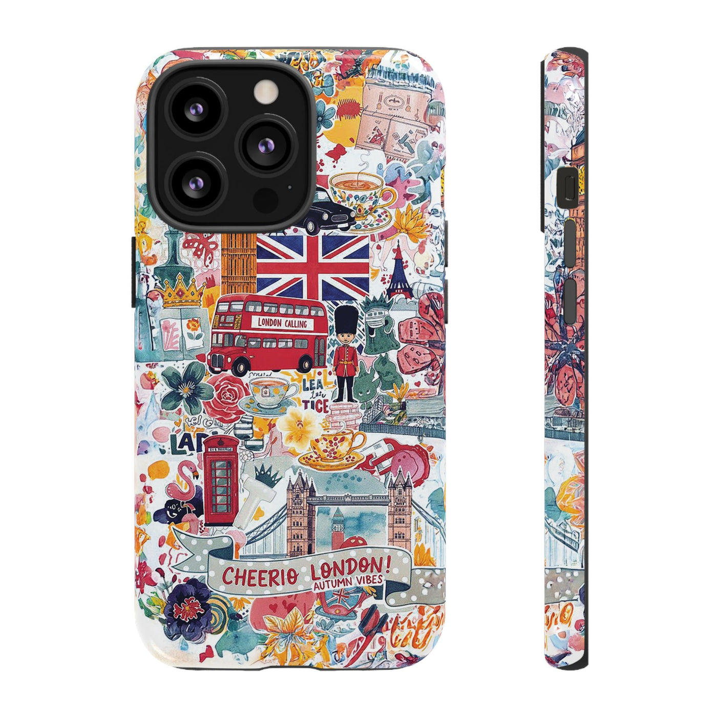 London England Coquette Collage Tough Premium Phone Case - For iPhone 17 Pro Max iPhone 16 Pro iPhone 15 Iphone 14 Plus 13 Pro 12 11 10 XR - Studio40ParkLane