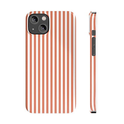 Slim Red Winter Peach Striped Cute Phone Case for Iphone 16 - | iPhone 15 Pro Max Case | iPhone 14 Case 13 12 11 10 9 8 7 X XS Gift for Her