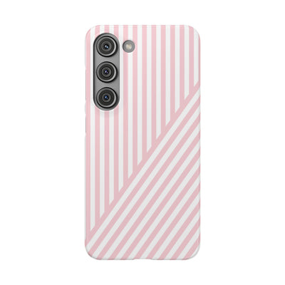 Aesthetic Sweet Pink Stripes Cute Phone Case Sleek Snap - For iPhone 17 Pro Max iPhone 16 Pro iPhone 15 Iphone 14 Plus 13 Pro 12 11 10 Gift