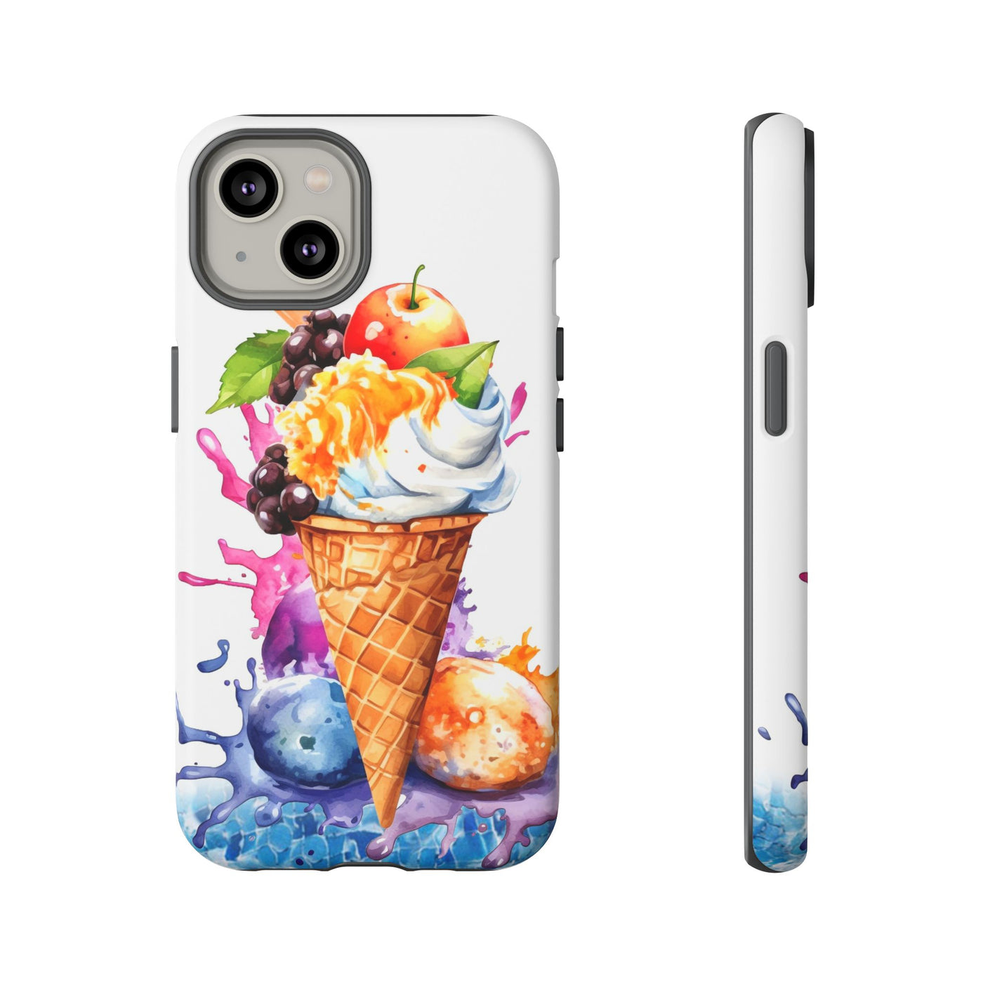 Impact Resistant, Summer Ice Cream Cone, Cute Phone Cases for Samsung S24, S23, S22, S21, IPhone 15 pro Iphone 14 pro Iphone 13 IPhone 12 Iphone 11