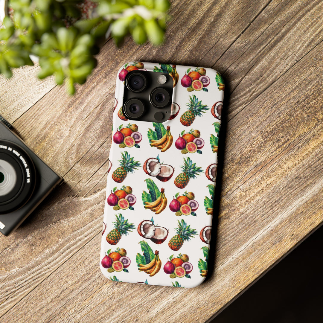 Slim Cute Phone Cases for Iphone - | iPhone 15 Case | iPhone 15 Pro Max Case, Iphone 14 Case, Iphone 14 Pro Max, Iphone 13, Tropical Summer Fruit - Studio40ParkLane
