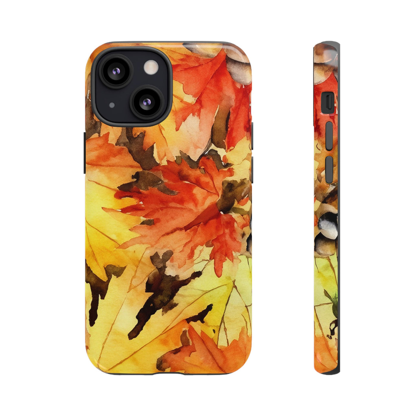 Impact Resistant, Fall Leaves, Cute Phone Cases for Samsung S24, S23, S22, S21, IPhone 15 pro Iphone 14 pro Iphone 13 IPhone 12 Iphone 11