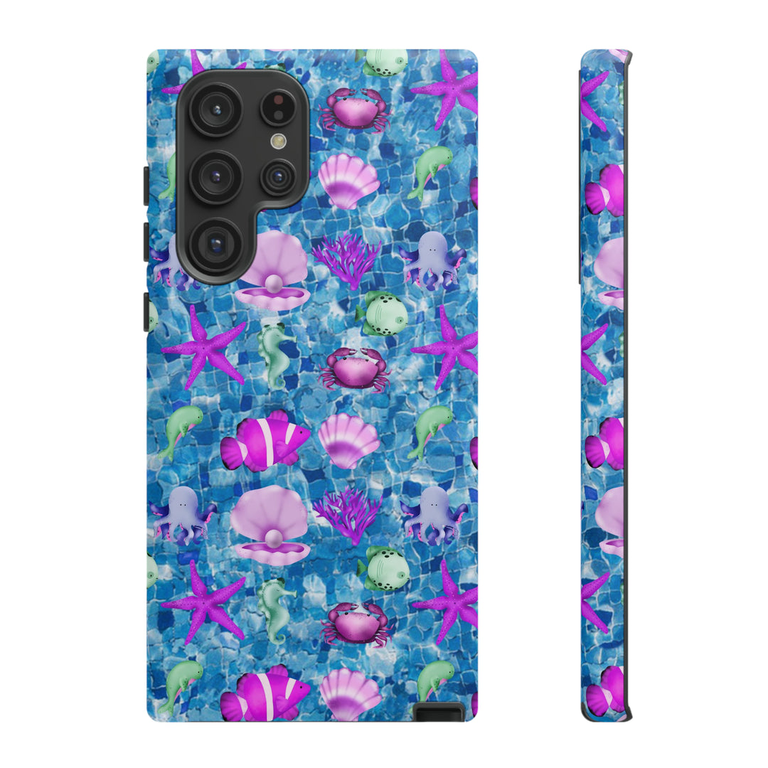 Cute Samsung Phone Case | Aesthetic Samsung Phone Case | Galaxy S23, S22, S21, S20 | Blue Pink Under The Sea, Protective Phone Case - Studio40ParkLane