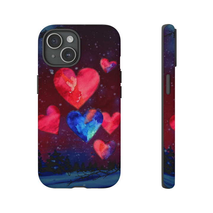 Cute IPhone Case | Rising Heart Love Night, iPhone 15 Case | iPhone 15 Pro Case, Iphone 14 Case, Iphone 14 Pro Max Case, Iphone 13 Case - Studio40ParkLane