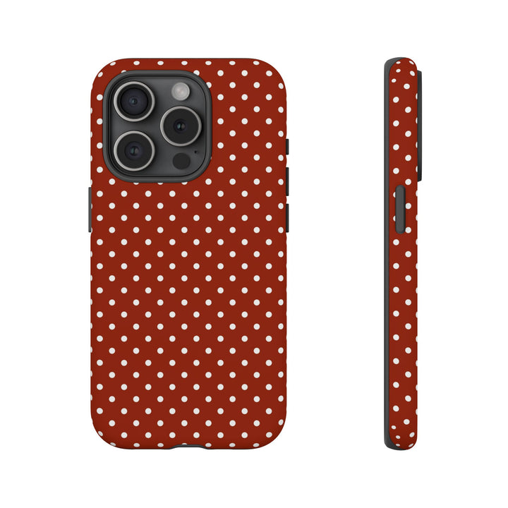 Aesthetic Tough Clay Red Polka Dots Premium Phone Case - For iPhone 17 Pro Max iPhone 16 Pro iPhone 15 Iphone 14 Plus 13 Pro 12 11 10 XR XS - Studio40ParkLane