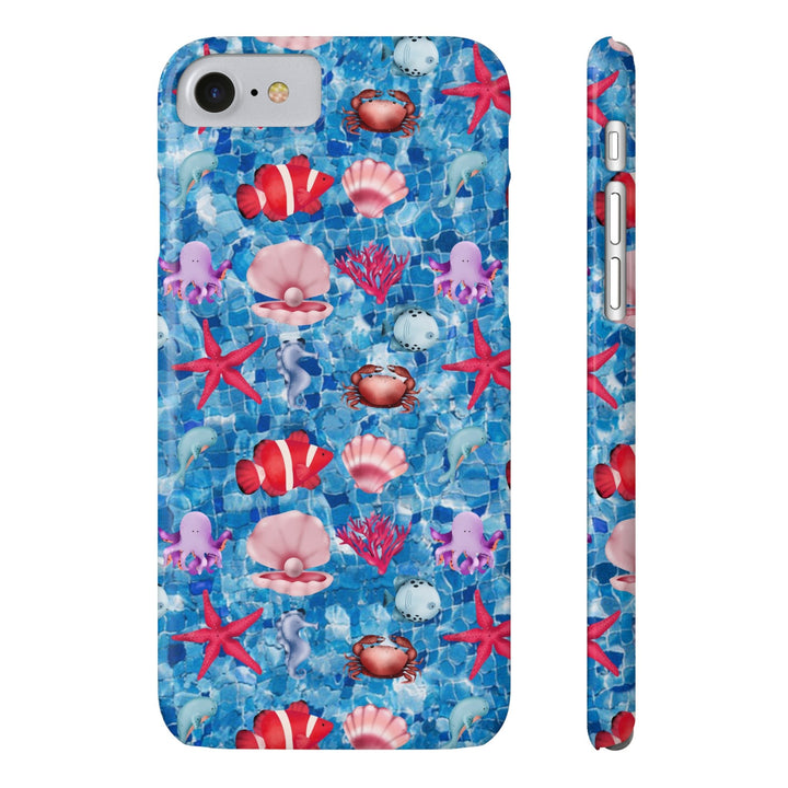 Slim Cute Phone Cases for Iphone - | iPhone 15 Case | iPhone 15 Pro Max Case, Iphone 14 Case, Iphone 14 Pro Max, Iphone 13, Blue Red Under Sea - Studio40ParkLane