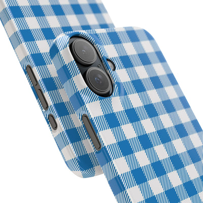 Slim Blue Gingham Gift for Her Cute Phone Cases for Iphone 16 Pro Max | iPhone 15 Case | iPhone 15 Pro Max Case, Iphone 14, 13, 12, 11, 10, 8, 7