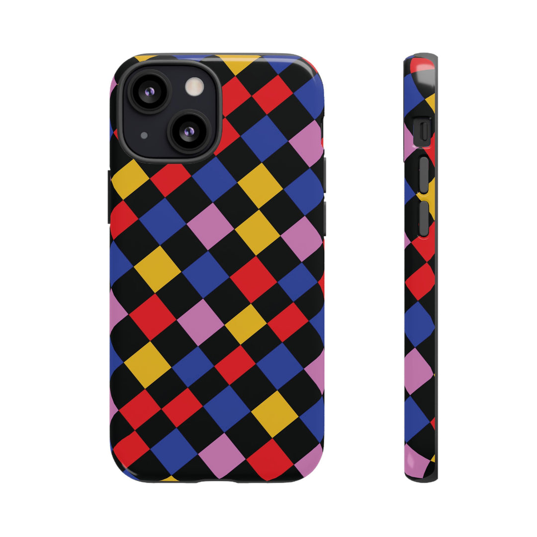 Aesthetic Tough Colorful Checkerboard Phone Case Premium - For iPhone 17 Pro Max iPhone 16 Pro iPhone 15 Iphone 14 Plus 13 Pro 12 11 10 XR - Studio40ParkLane