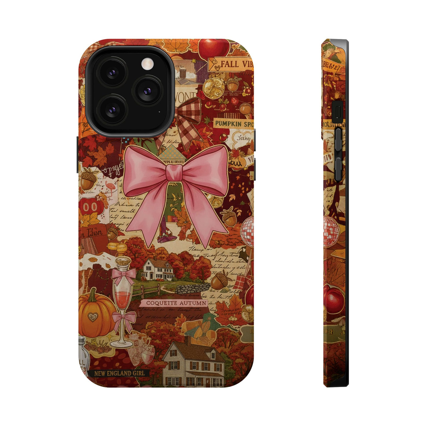 New England Fall Coquette Collage Tough Magsafe Cute Phone Cases for Iphone | iPhone 15 Pro Max Case, Iphone 14, Iphone 14 13 12 11 10 9 8 7 - Studio40ParkLane