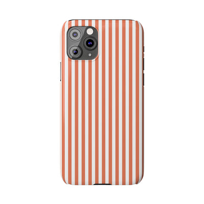 Slim Red Winter Peach Striped Cute Phone Case for Iphone 16 - | iPhone 15 Pro Max Case | iPhone 14 Case 13 12 11 10 9 8 7 X XS Gift for Her