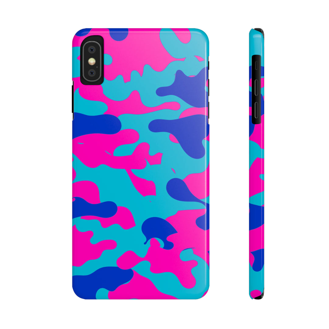 Slim Cute Phone Cases for Iphone - | iPhone 15 Case | iPhone 15 Pro Max Case, Iphone 14 Case, Iphone 14 Pro Max, Iphone 13, Blue Pink Camouflage - Studio40ParkLane