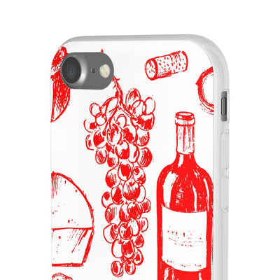 Cute Flexi Phone Cases, French Food Wine Red, Compatible with Samsung Galaxy S23, Samsung S22, Samsung S21, Samsung S20, Galaxy S20 Ultra