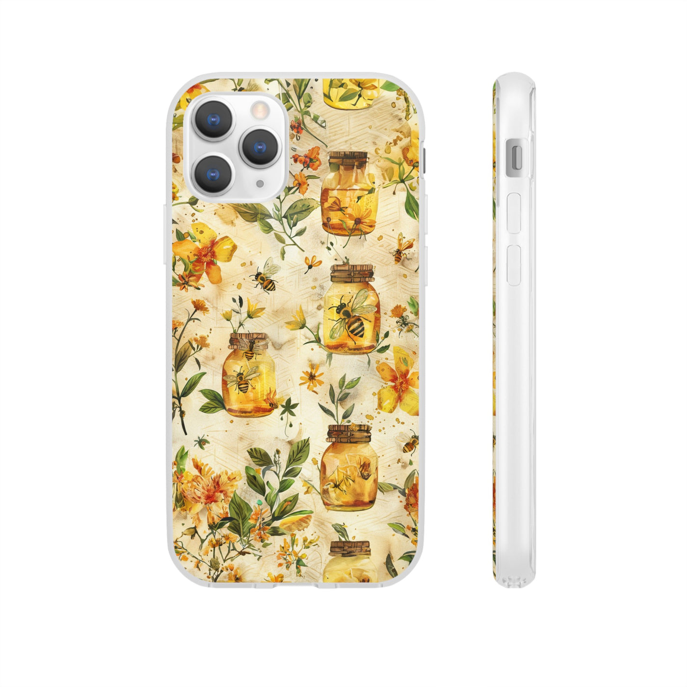 Cute Flexi Phone Cases, Honey Bees Yellow, Compatible with Samsung Galaxy S23, Samsung S22, Samsung S21, Samsung S20, Galaxy S20 Ultra