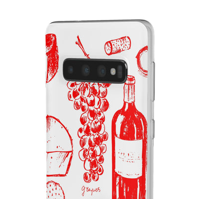 Cute Flexi Phone Cases, French Food Wine Red, Compatible with Samsung Galaxy S23, Samsung S22, Samsung S21, Samsung S20, Galaxy S20 Ultra