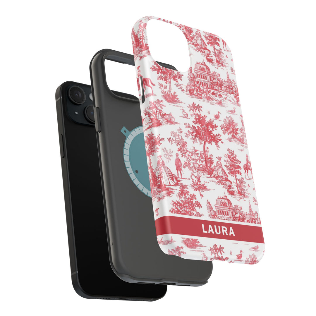 Magsafe French Toile Personalized Initial Custom Gift for Her Cute Phone Cases for Iphone 16 Pro Max | iPhone 15 Case | iPhone 15 Pro Max Case, Iphone 14, 13, 12, 11, 10, 8, 7 - Studio40ParkLane