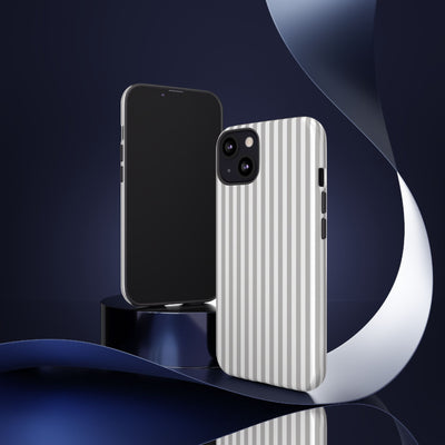Tough Premium Ash Grey Stripes Phone Case Gift for Her - For Apple iPhone 16 Pro Max 16e iPhone 15 Pro iPhone Iphone 14 Plus 13 Pro 12 SE XR - Studio40ParkLane
