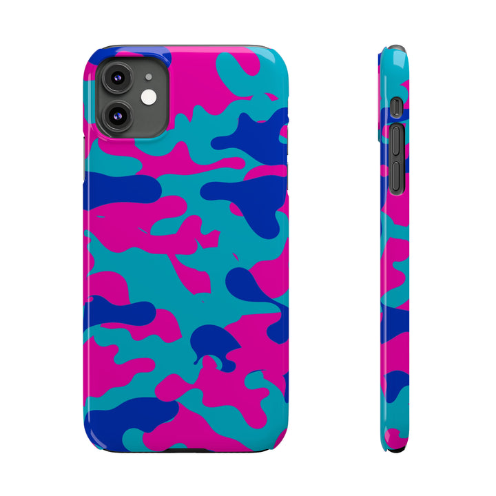 Slim Cute Phone Cases for Iphone - | iPhone 15 Case | iPhone 15 Pro Max Case, Iphone 14 Case, Iphone 14 Pro Max, Iphone 13, Blue Pink Camouflage - Studio40ParkLane