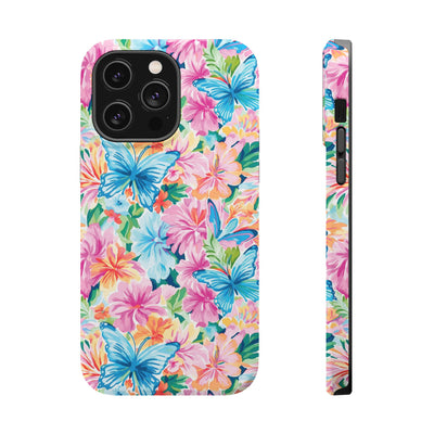 Butterflies Flowers Magsafe Cute Phone Case for Iphone Gift for Her, iPhone 16 Case iPhone 15 Pro Max Case, Iphone 14, Iphone 14 Pro Max, 13, 12
