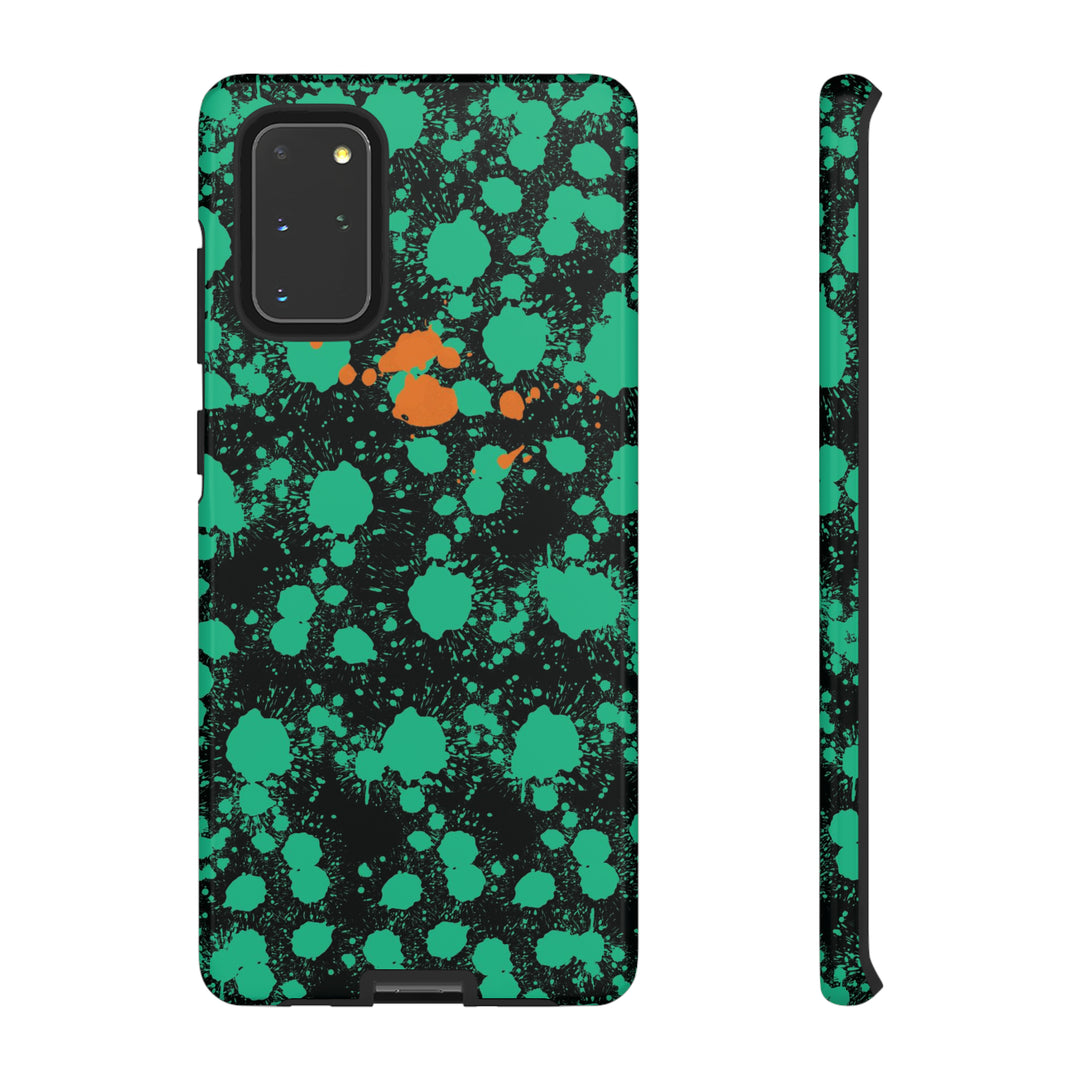 Cute Samsung Phone Case | Aesthetic Samsung Phone Case | Paint Splash Green Orange | Galaxy S23, S22, S21, S20 | Luxury Double Layer | Cool - Studio40ParkLane