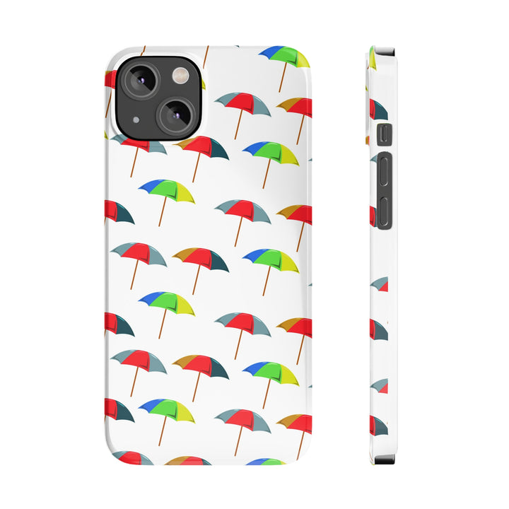 Slim Cute Phone Cases for Iphone - | iPhone 15 Case | iPhone 15 Pro Max Case, Iphone 14 Case, Iphone 14 Pro Max, Iphone 13, Colorful Beach Parasol - Studio40ParkLane