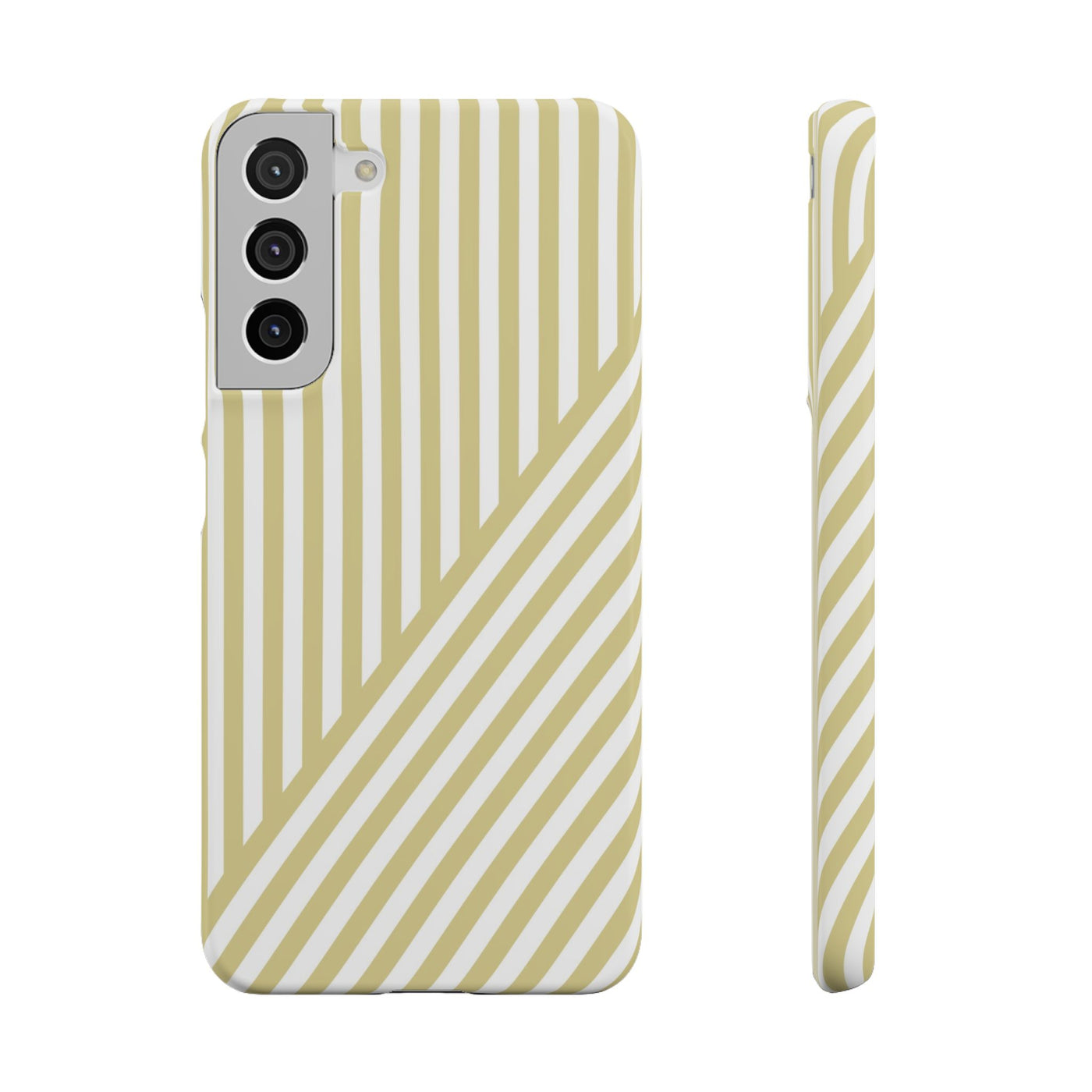 Aesthetic Yellow Beige Stripes Cute Phone Case Sleek Snap - For iPhone 17 Pro Max iPhone 16 Pro iPhone 15 Iphone 14 Plus 13 Pro 12 11 10 Gift