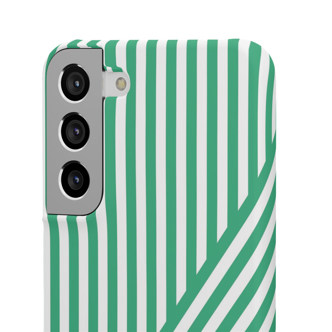 Aesthetic Emerald Stripes Cute Phone Case Sleek Snap - For iPhone 17 Pro Max iPhone 16 Pro iPhone 15 Iphone 14 Plus 13 Pro 12 11 10 Gift