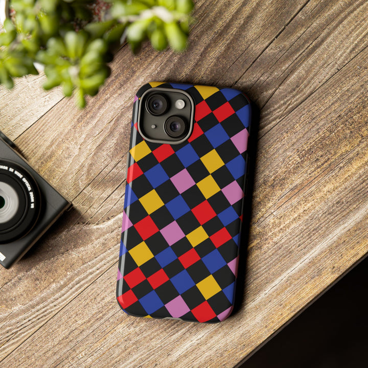 Aesthetic Tough Colorful Checkerboard Phone Case Premium - For iPhone 17 Pro Max iPhone 16 Pro iPhone 15 Iphone 14 Plus 13 Pro 12 11 10 XR - Studio40ParkLane