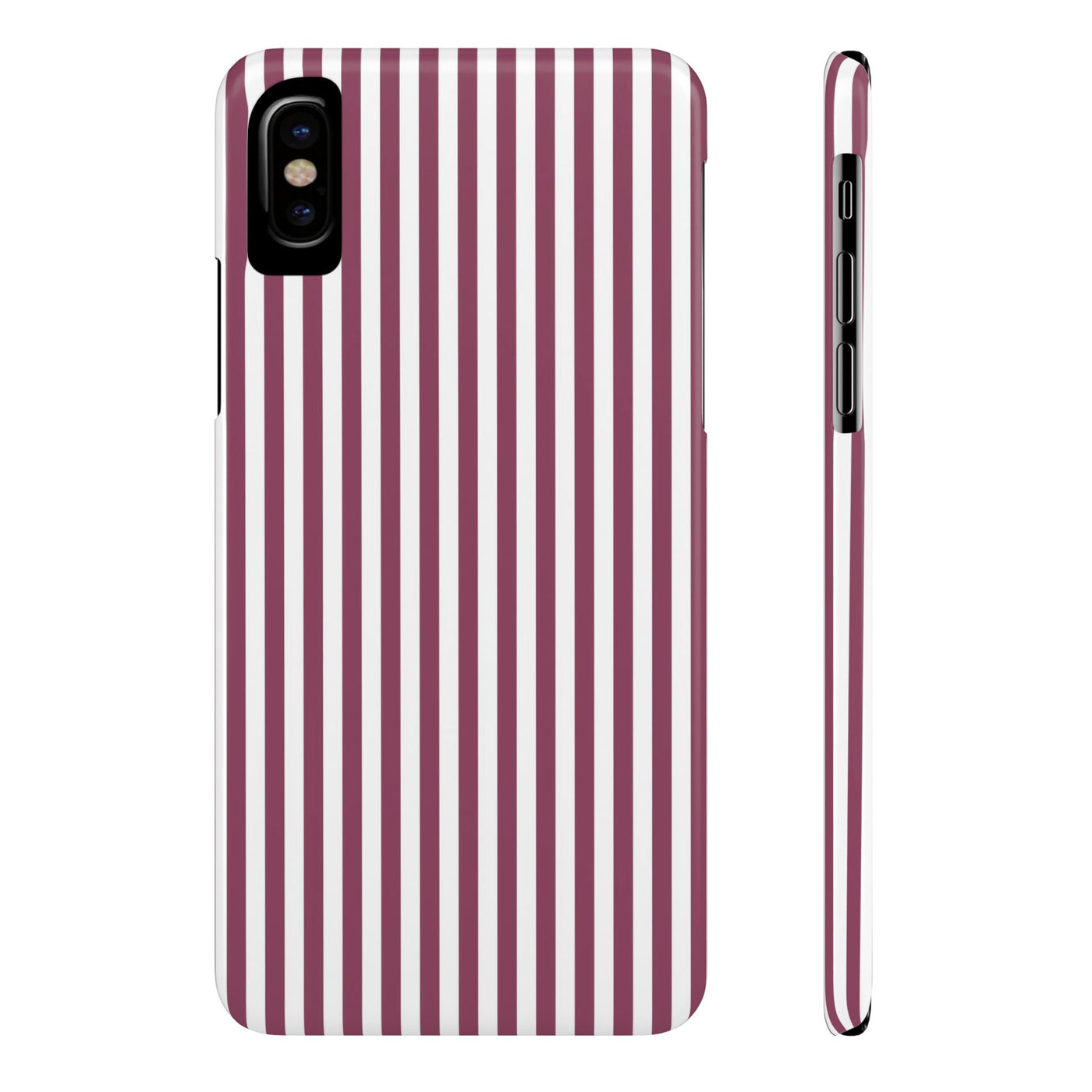 Slim Claret Red Striped Cute Phone Case for Iphone 16 - | iPhone 15 Pro Max Case | iPhone 14 Case Iphone 13 12 11 10 9 8 7 XS X Gift for Her - Studio40ParkLane