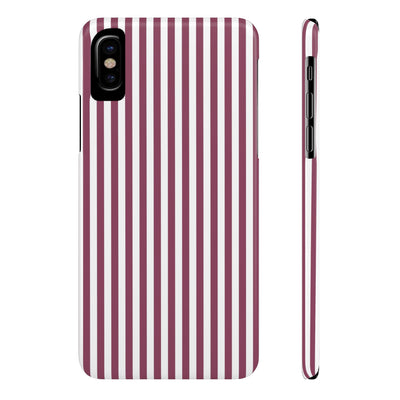 Slim Claret Red Striped Cute Phone Case for Iphone 16 - | iPhone 15 Pro Max Case | iPhone 14 Case Iphone 13 12 11 10 9 8 7 XS X Gift for Her - Studio40ParkLane