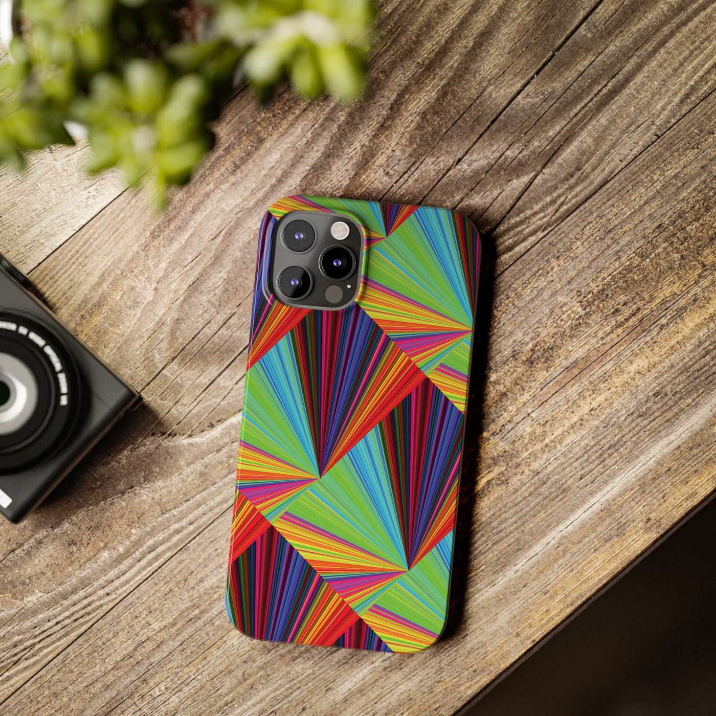 Slim Triangle Kaleidoscope Colors Gift for Her Cute Phone Cases for Iphone 16 Case | iPhone 15 Case | iPhone 15 Pro Max Case, Iphone 14, Iphone 14 Pro Max, Iphone 13, 12, 11, 10, 8,7