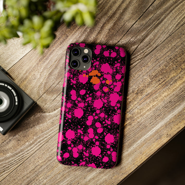Slim Cute Phone Cases for Iphone - | iPhone 15 Case | iPhone 15 Pro Max Case, Iphone 14 Case, Iphone 14 Pro Max, Iphone 13, Pink Orange Paint Splash - Studio40ParkLane