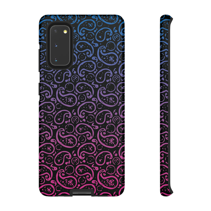 Cool Phone Case | Aesthetic Phone Case | Paisley Blue Pink Black | For Samsung Galaxy S23, S22, S21, S20 | Luxury Double Layer | Cute - Studio40ParkLane