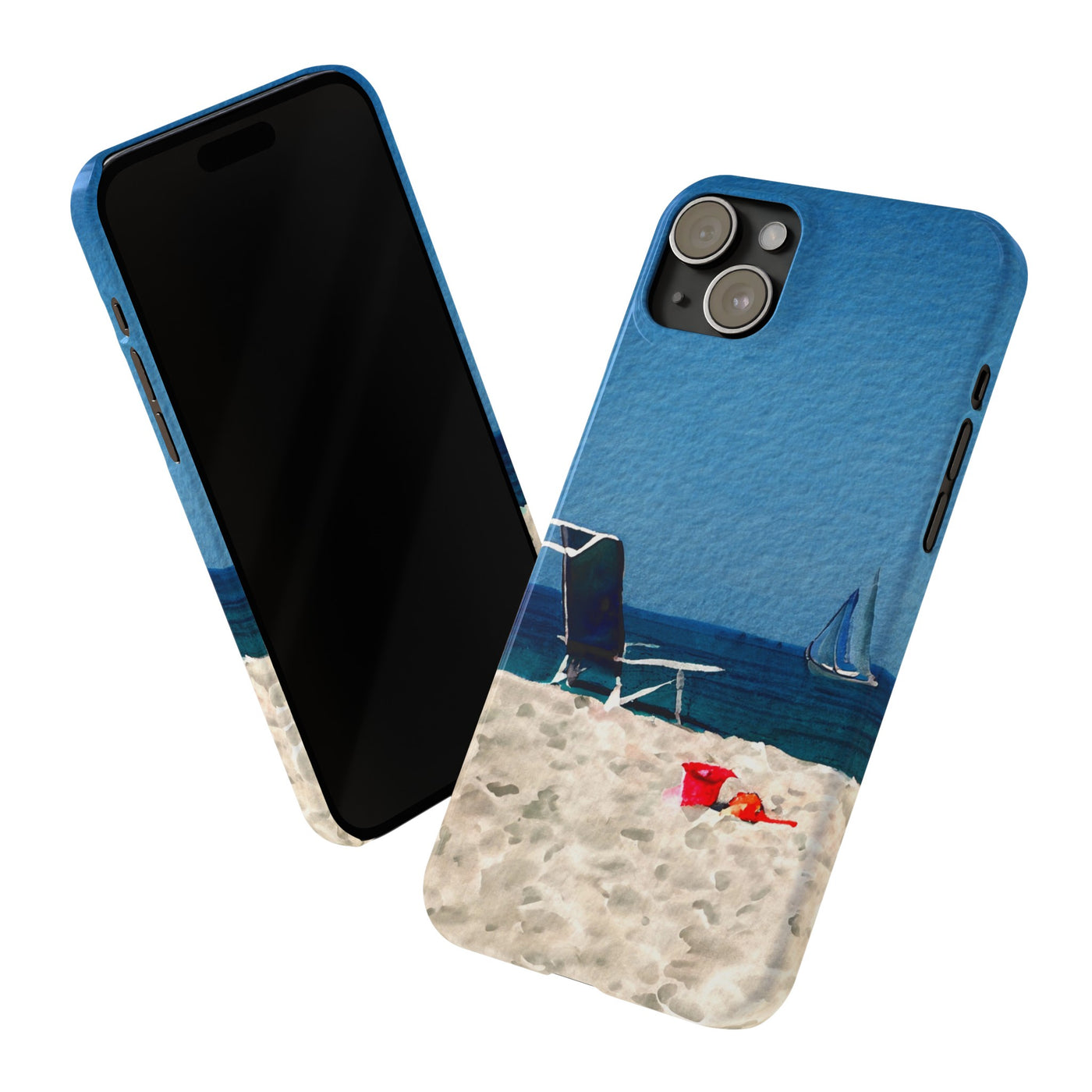 Slim Cute Phone Cases for Iphone - | iPhone 15 Case | iPhone 15 Pro Max Case, Iphone 14 Case, Iphone 14 Pro Max, Iphone 13, Summer Beach Chair Watercolor