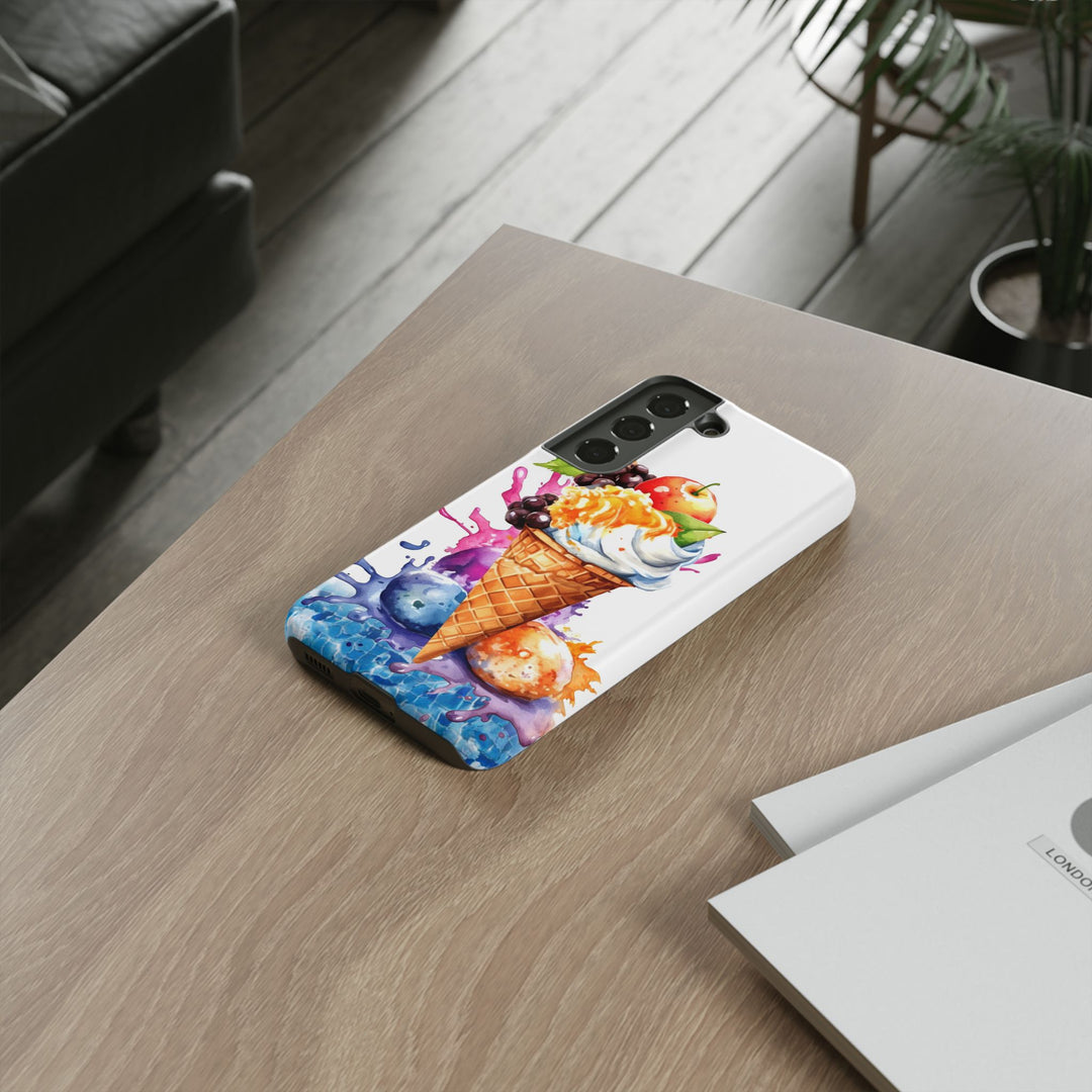Impact Resistant, Summer Ice Cream Cone, Cute Phone Cases for Samsung S24, S23, S22, S21, IPhone 15 pro Iphone 14 pro Iphone 13 IPhone 12 Iphone 11 - Studio40ParkLane
