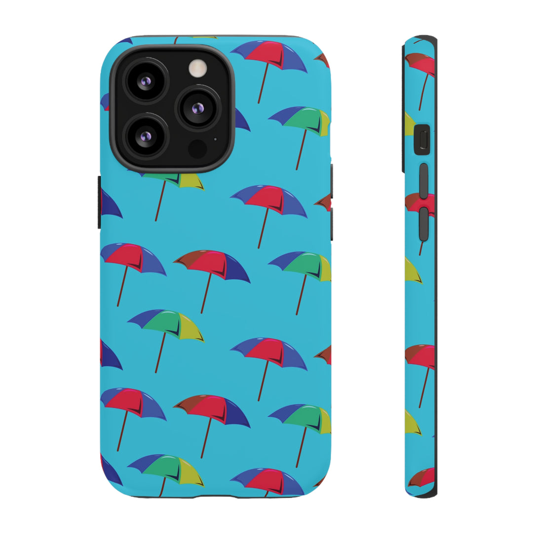Cute IPhone Case | Colorful Beach Parasols Blue, iPhone 15 Case | iPhone 15 Pro Case, Iphone 14 Case, Iphone 14 Pro Max Case, Protective Iphone Case - Studio40ParkLane