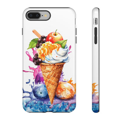 Impact Resistant, Summer Ice Cream Cone, Cute Phone Cases for Samsung S24, S23, S22, S21, IPhone 15 pro Iphone 14 pro Iphone 13 IPhone 12 Iphone 11