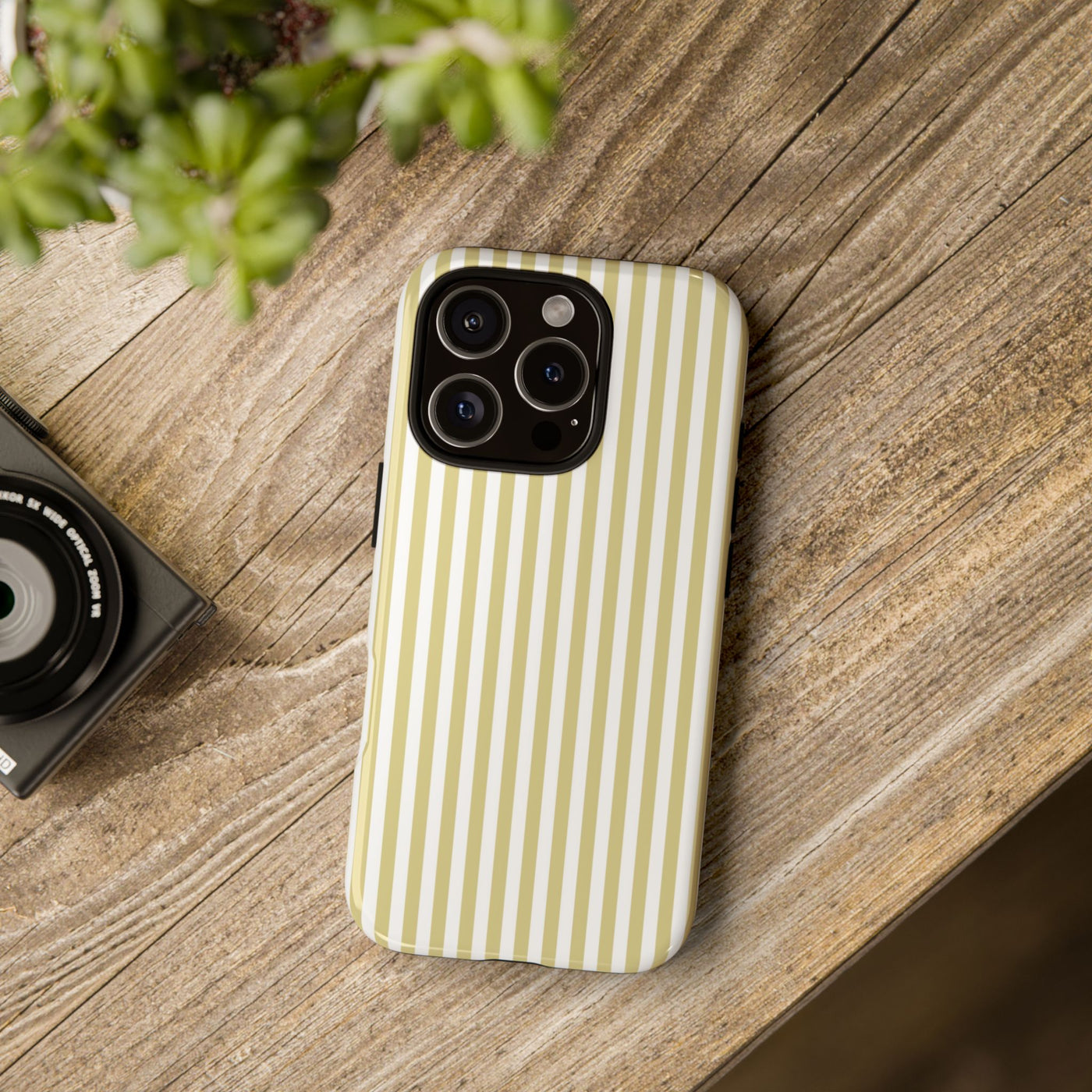 Tough Premium Soft Yellow Stripes Phone Case Gift for Her - For Apple iPhone 16 Pro Max 16e iPhone 15 Pro iPhone Iphone 14 Plus 13 Pro 12 SE XR - Studio40ParkLane