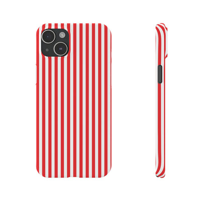 Slim Full Red Striped Cute Phone Case for Iphone 16 - | iPhone 15 Pro Max Case | iPhone 14 Case Iphone 13 12 11 10 9 8 7 XS X Gift for Her - Studio40ParkLane