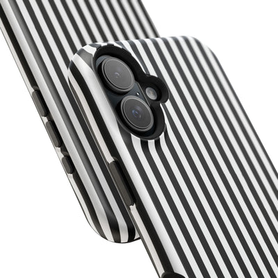 Custom Personalized Black White Striped Magsafe Phone Case for Iphone 17 - | iPhone 16 Pro Max Case | iPhone 15 Case Iphone 14 13 12 11 10 - Studio40ParkLane