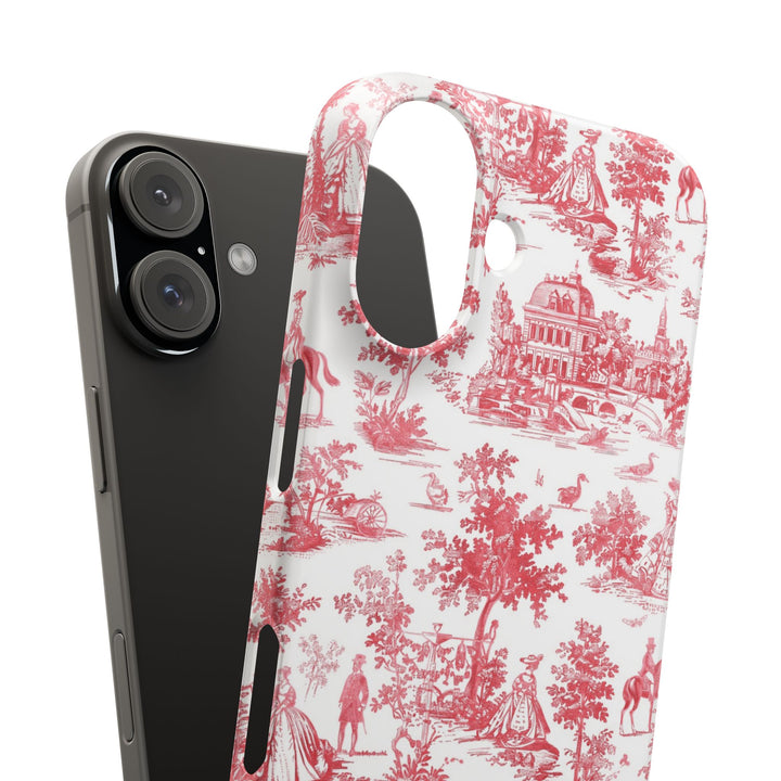 Snap French Toile Personalized Initial Custom Gift for Her Cute Phone Cases for Samsung S24, S23, S22, S21, S20, Plus and Ultra and Iphone, 16, 15, 14, 13, 12, 11. 10 - Studio40ParkLane