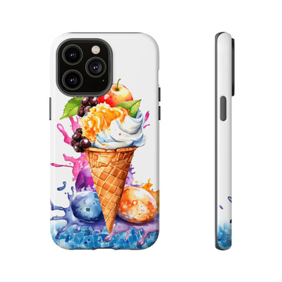 Impact Resistant, Summer Ice Cream Cone, Cute Phone Cases for Samsung S24, S23, S22, S21, IPhone 15 pro Iphone 14 pro Iphone 13 IPhone 12 Iphone 11