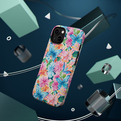 Butterflies Flowers Magsafe Cute Phone Case for Iphone Gift for Her, iPhone 16 Case iPhone 15 Pro Max Case, Iphone 14, Iphone 14 Pro Max, 13, 12