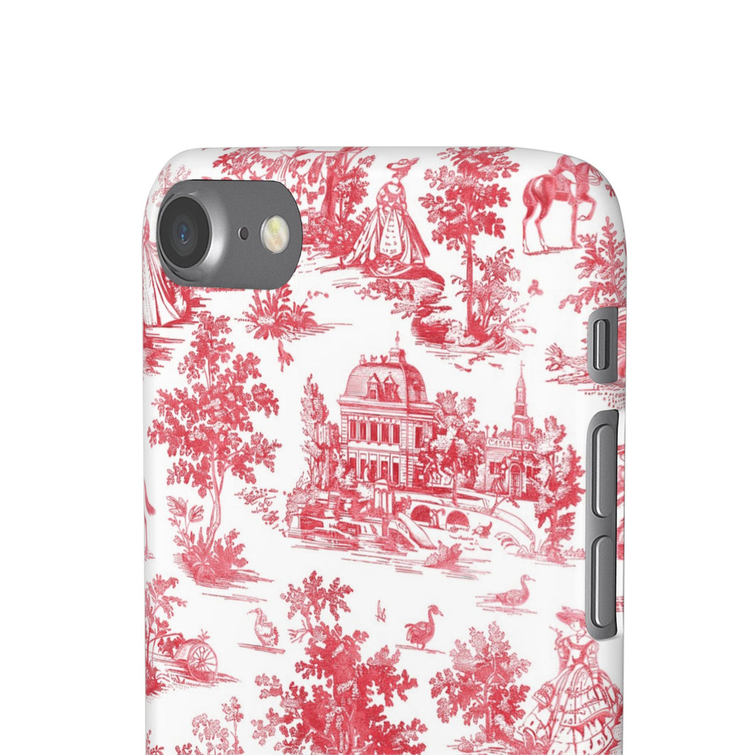 Snap French Toile Personalized Initial Custom Gift for Her Cute Phone Cases for Samsung S24, S23, S22, S21, S20, Plus and Ultra and Iphone, 16, 15, 14, 13, 12, 11. 10 - Studio40ParkLane