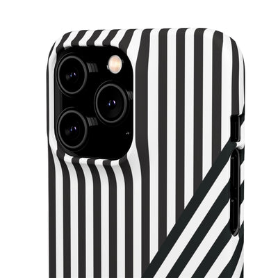 Aesthetic Black White Stripes Cute Phone Case Sleek Snap - For iPhone 17 Pro Max iPhone 16 Pro iPhone 15 Iphone 14 Plus 13 Pro 12 11 10 Gift - Studio40ParkLane