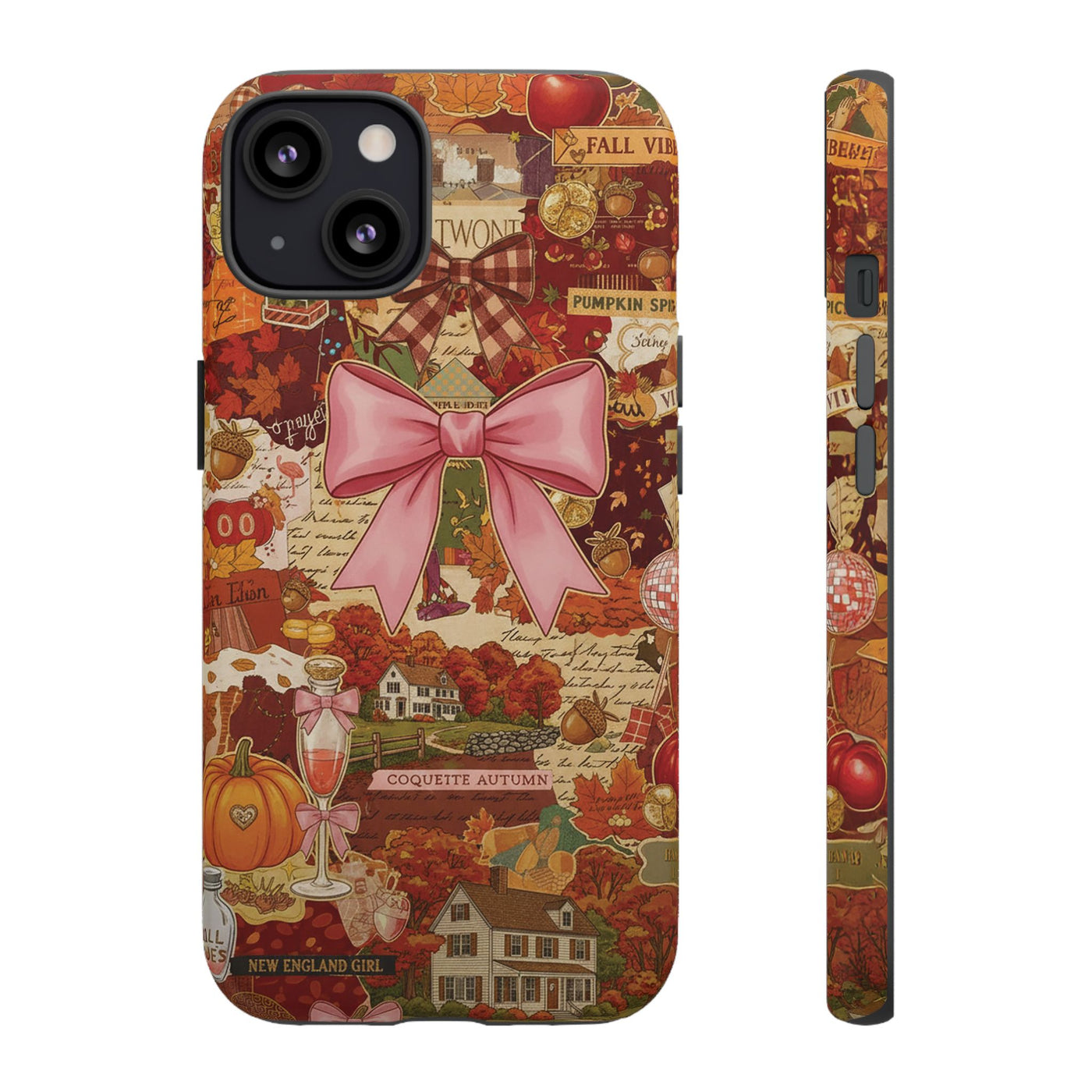 New England Fall Coquette Collage Tough Premium Phone Case - For iPhone 16 Pro Max iPhone 15 Pro iPhone Iphone 14 Plus 13 Pro 12 11 10 XR XS