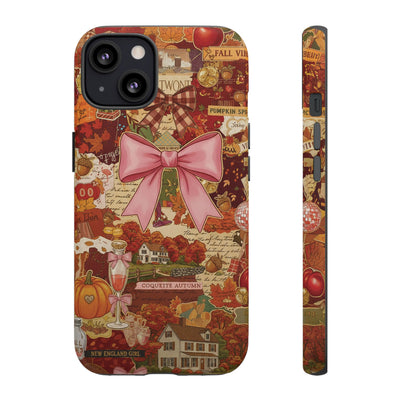 New England Fall Coquette Collage Tough Premium Phone Case - For iPhone 16 Pro Max iPhone 15 Pro iPhone Iphone 14 Plus 13 Pro 12 11 10 XR XS